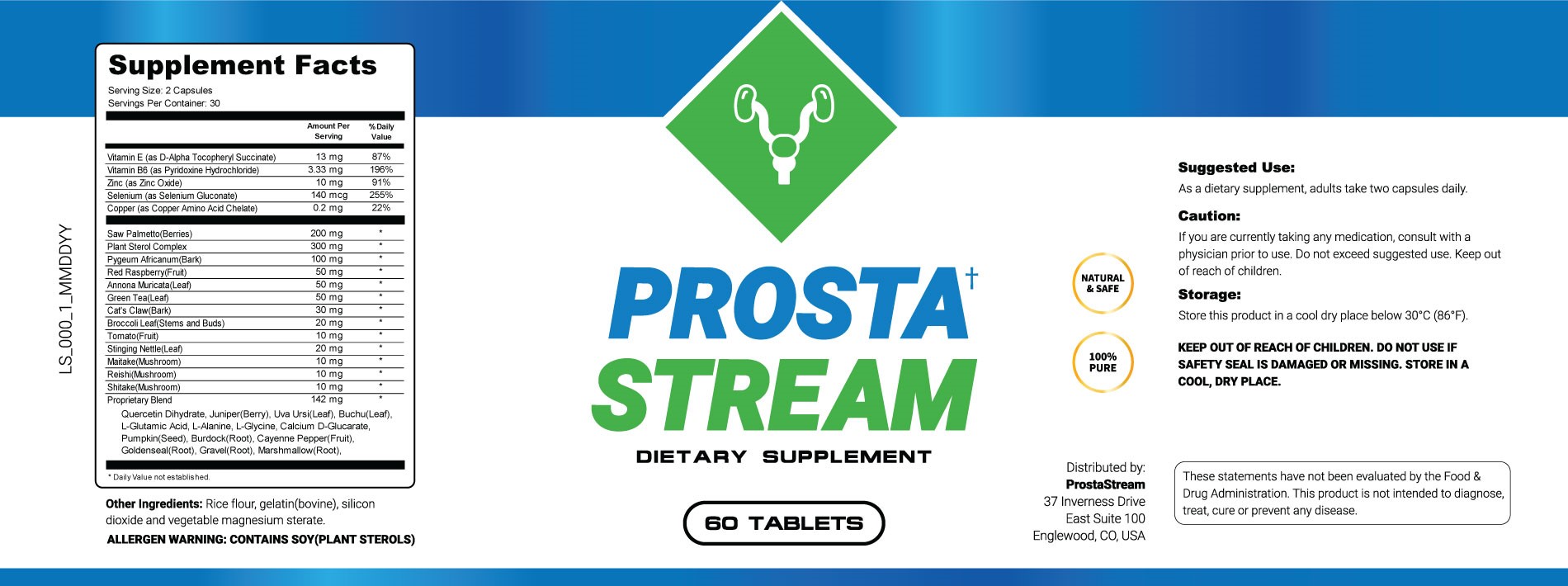 ProstaStream prostate supplement Facts